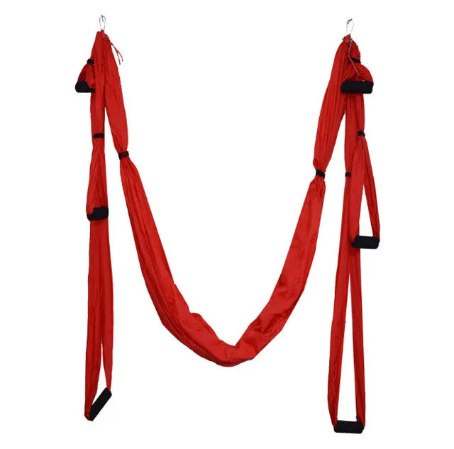 Parachute Fabric Yoga Hammock Swing, Anti-Gravity, High Strength, Decompression, Hanging Gym, Inversion Therapy, 6 Grip