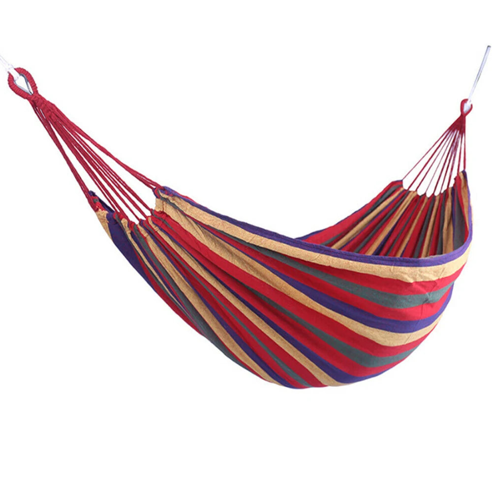 2025 New Portable Hammock Outdoor Hammock Garden Sports Home Travel Camping Swing Canvas Stripe Hang Bed Hammock