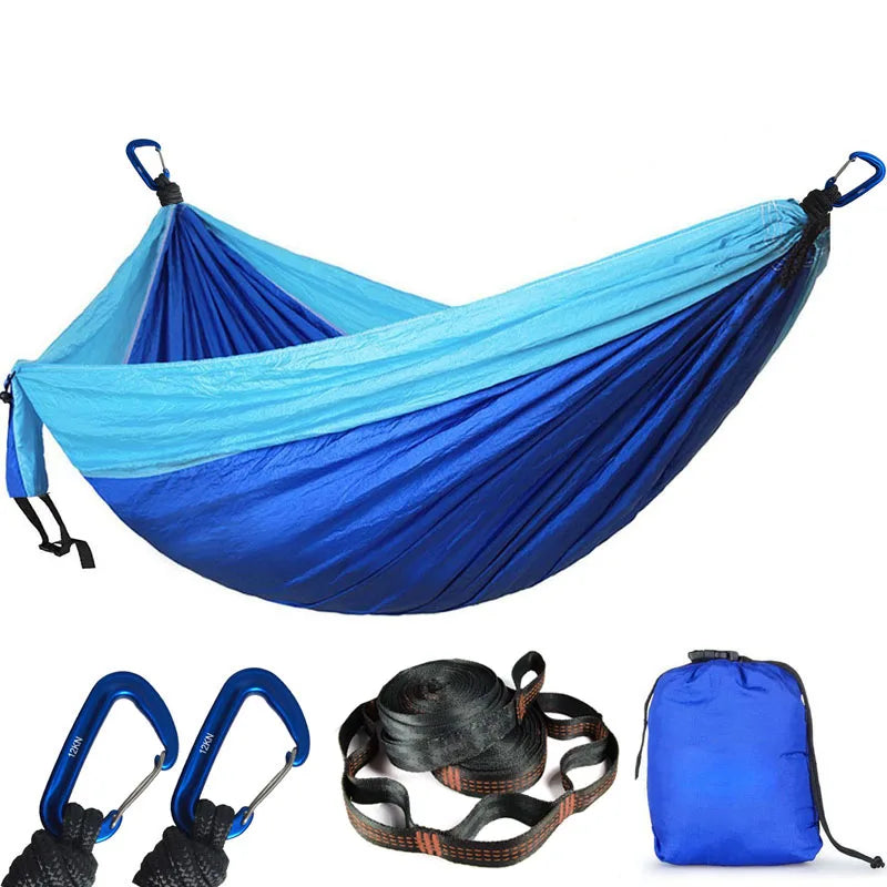 2 People Parachute Hammock Camping Survival Garden Hunting Leisure Hamac Travel Double Person Hamak with Hammock strap