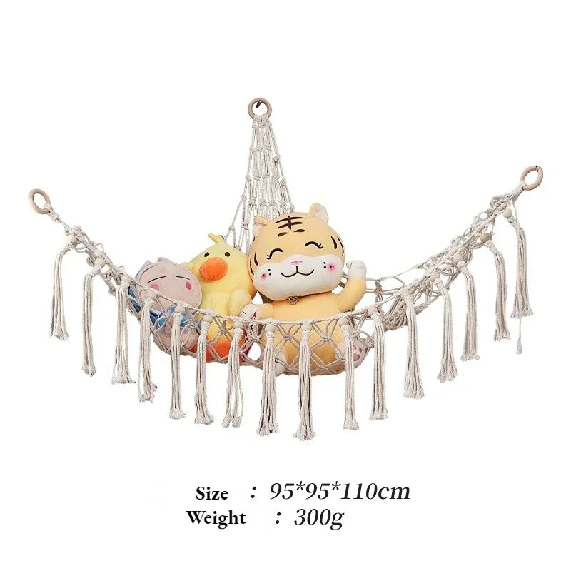 Boho Hammock Net Toys Storage Children Room Storage Decoration Toys Stuffed Animals Toys Hammock Net Organize Storage Hammock