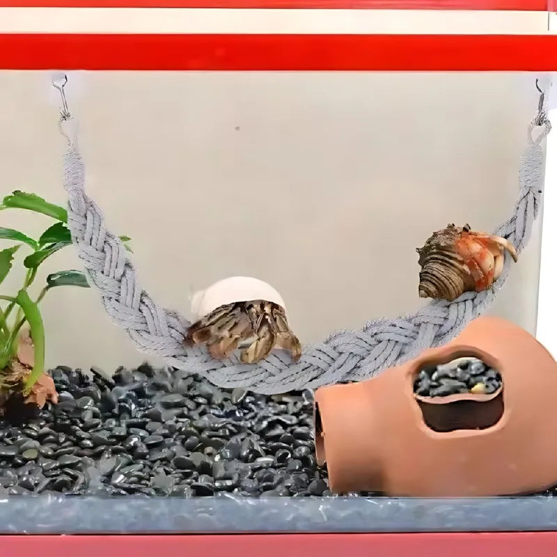 Lizards hammock Hermit Crab Hammock Climber Lizard Lounger Climbing Swing Hermit Crab Climbing Jute Rope Ladder Reptile Toys