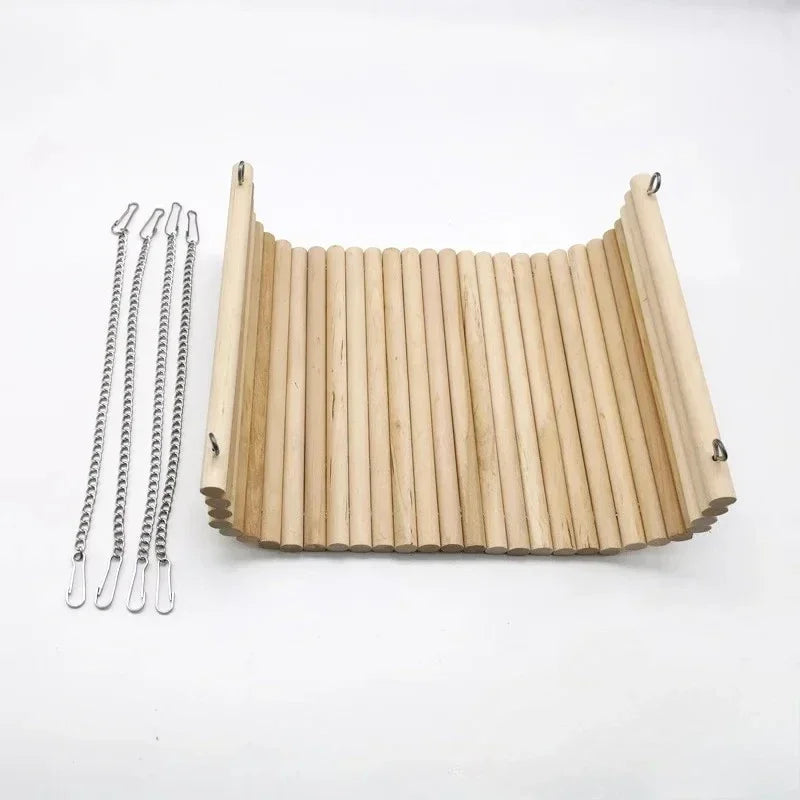 Hamster Wooden Hammock Summer Pet Swing Sleep Bed Small Pets Toy Pet Hanging Hammock for Pet Hedgehog Squirrel Guinea Pig Rabbit