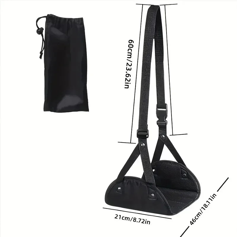 Comfy Hanger Travel Airplane Footrest Hammock Premium Memory Cotton Foot Resting Hammock for Travel Office Leg Hammock Camping