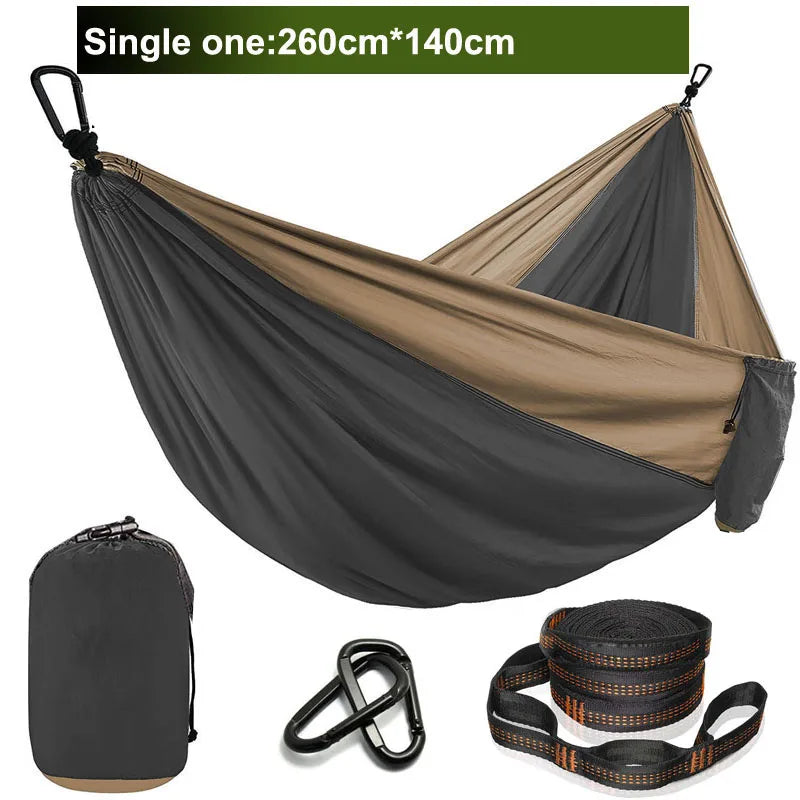 Camping hammocks with double and single portable hammocks with straps lightweight nylon parachute hammocks suitable for outdoor
