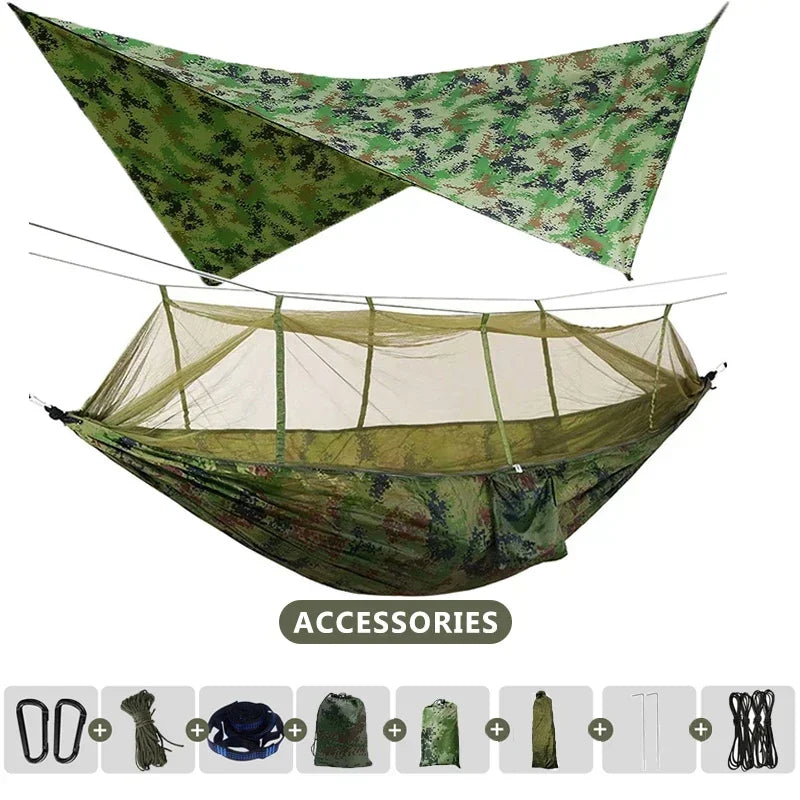 2025 Portable hammocks, tents, mosquito repellent tents for outdoor camping, and hammocks for portable, multi-person travel