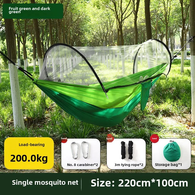 Nylon Spun Hammock Ultra-light Nylon Parachute Color Matching Single Double Outdoor Hammock Camping Cross-border Camping Swing