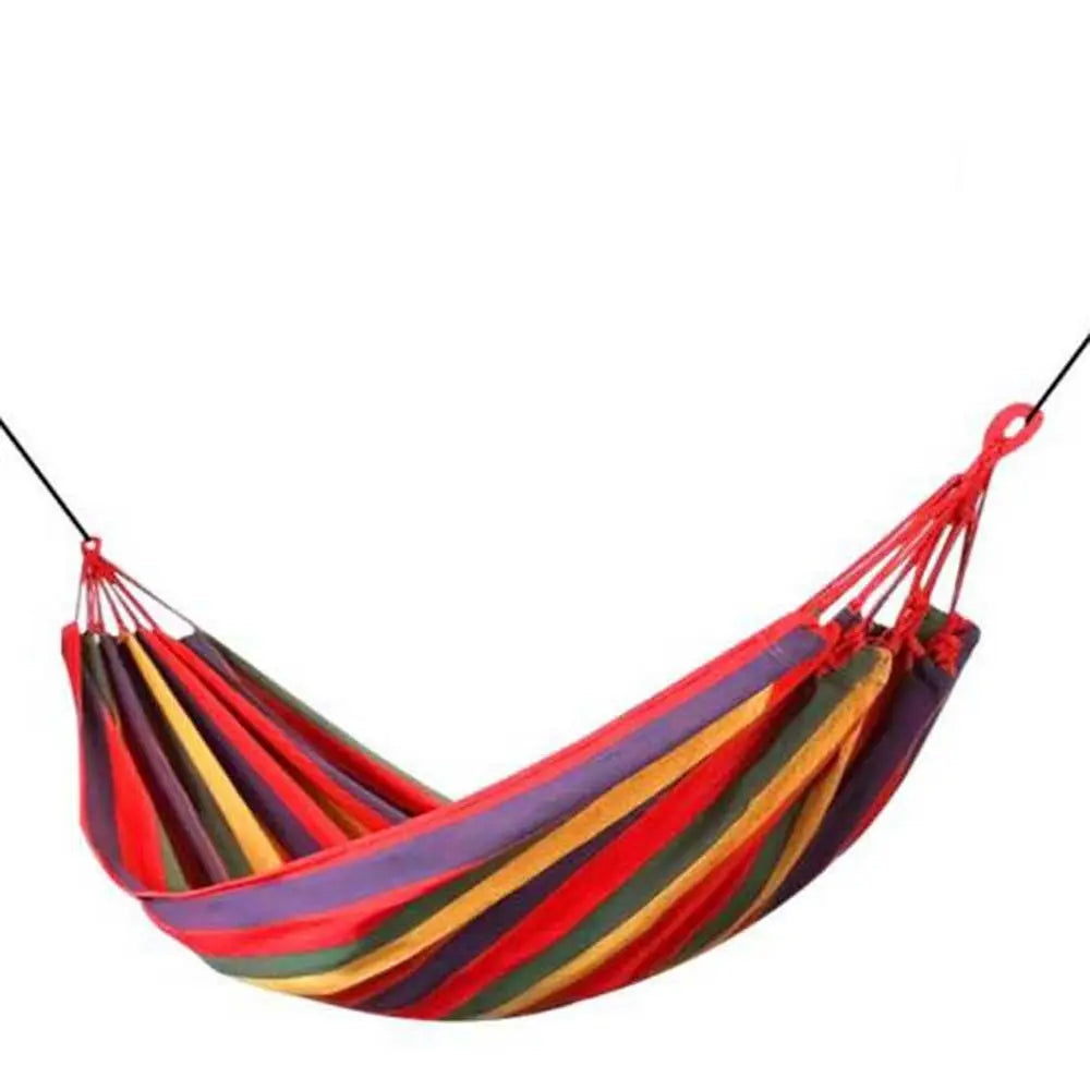 Garden Hammock Swing Canvas Stripe Hammock Outdoors Camping Camping Hammock Sleeping Hammock Single Hanging Bed Outdoor Hammock