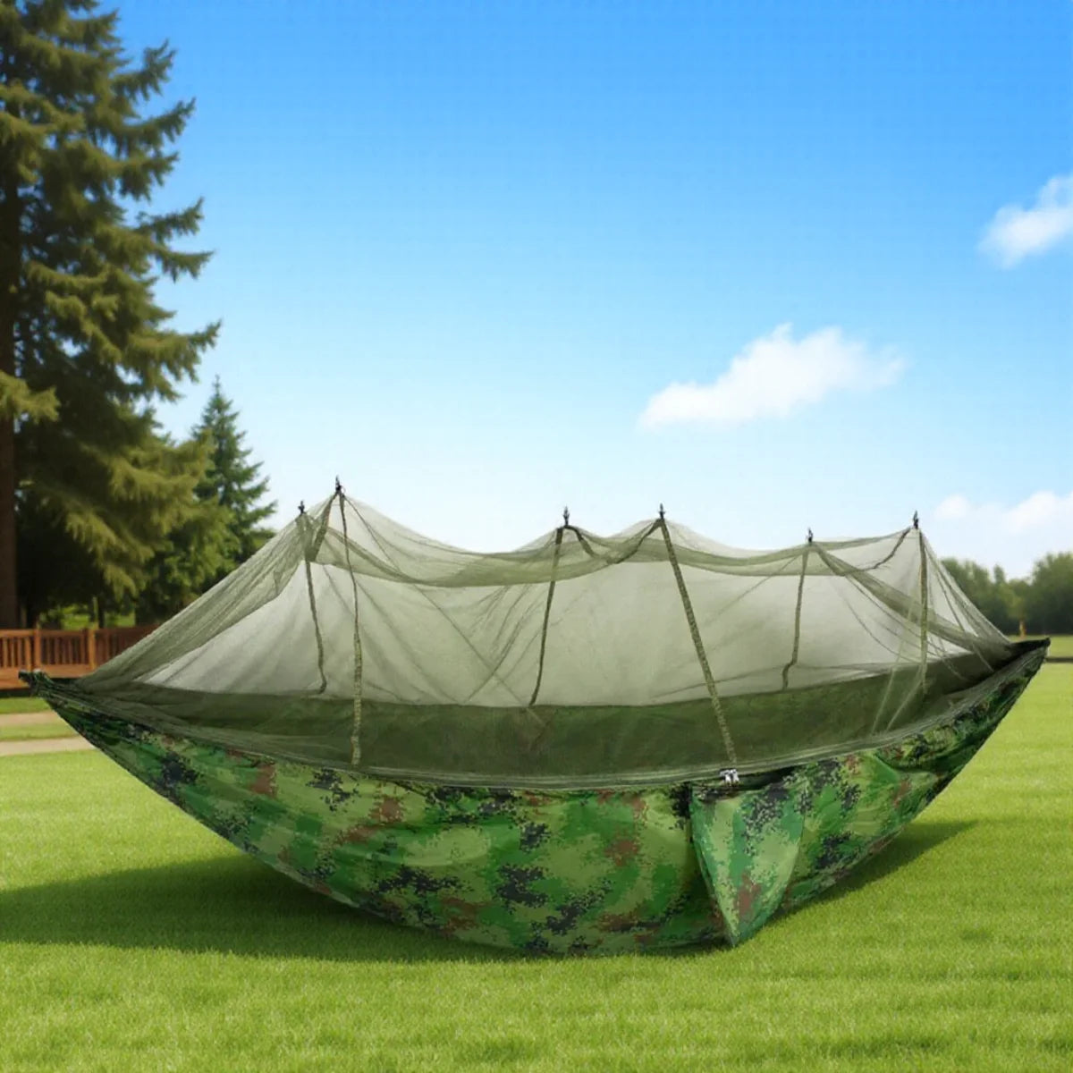 Ultralight Double Parachute Hammock with Mosquito Net for Camping Outdoor Leisure Portable Hanging Bed