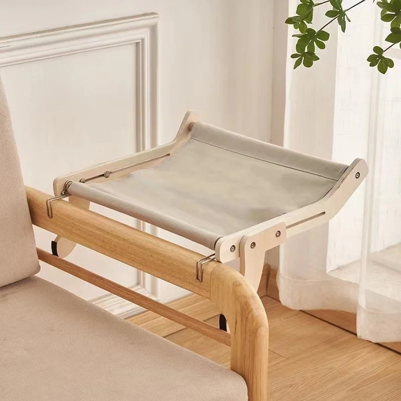 Solid Wood Window Hammock Nest Pet Bed Luxury Four Seasons Universal Cat Housing with High Durability and Comfort for Balcony