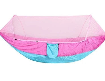 290*140 Hammock with Anti-mosquito Outdoor Double Nylon Parachute Cloth Camping Mosquito Net Quick Open Hammock Control Hammock