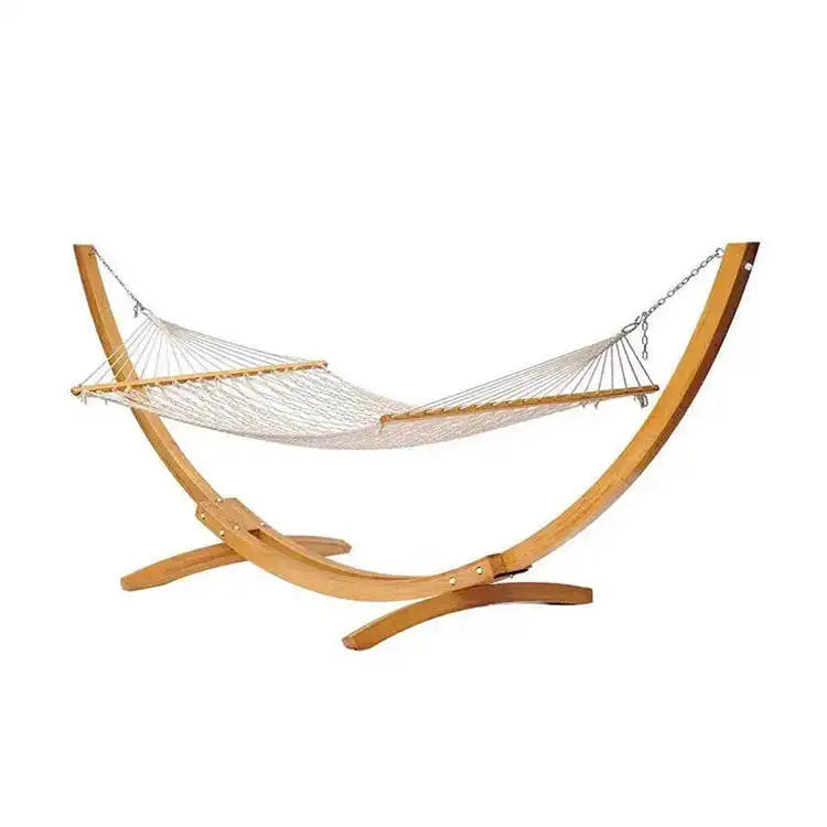 Solid Outdoor Wood Canvas Hammock For Garden Patio Leisure Balcony Home Cradle Hanging Basket-for Outdoor Furniture