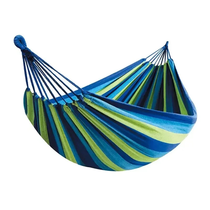 1pc Outdoor Canvas Hammock Camping Swing Hammock with Tree Ropes Load-bearing Up to 200kg Perfect for Garden Patio Backyard