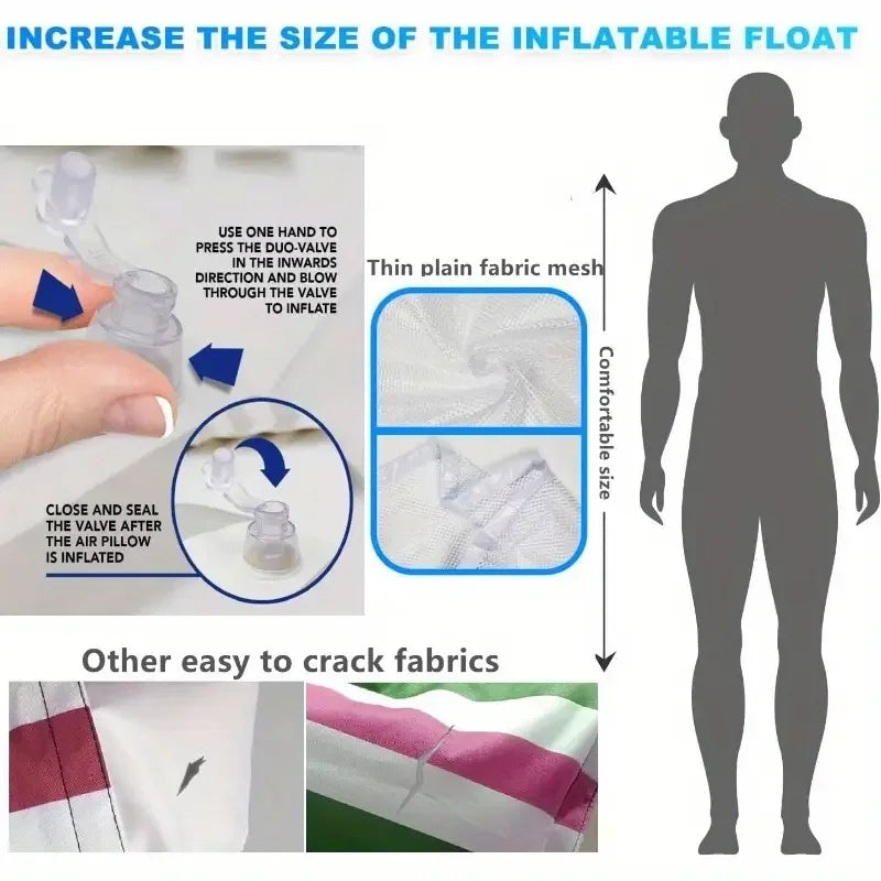 1PC Inflatable Float Hammock floaties for adults Perfect for Poolside Lounging This Summer Water Play Accessories