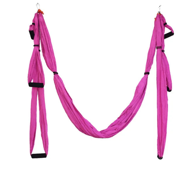 Parachute Fabric Yoga Hammock Swing, Anti-Gravity, High Strength, Decompression, Hanging Gym, Inversion Therapy, 6 Grip