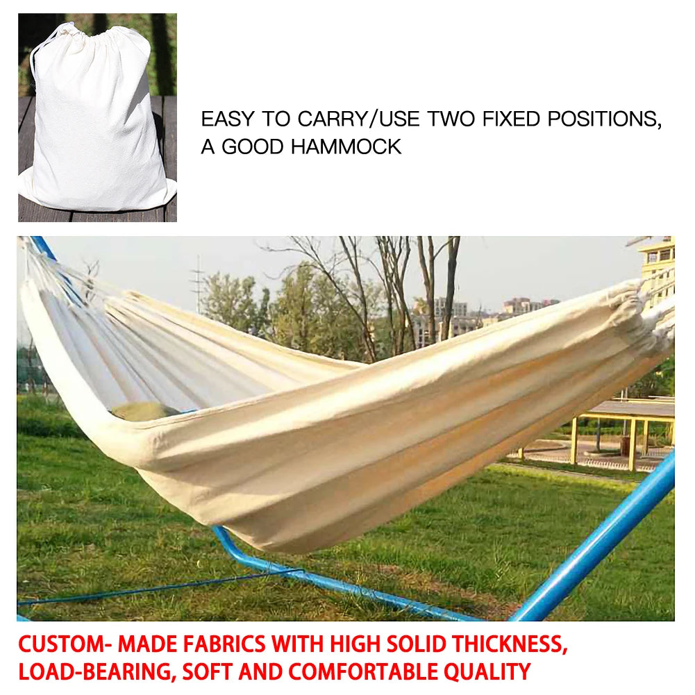 Outdoor Double Dropshipping Hammock Rollover Prevention Camping Canvas Fabric  Hammock Hanging Hammock Patio Bed Travel Hiking