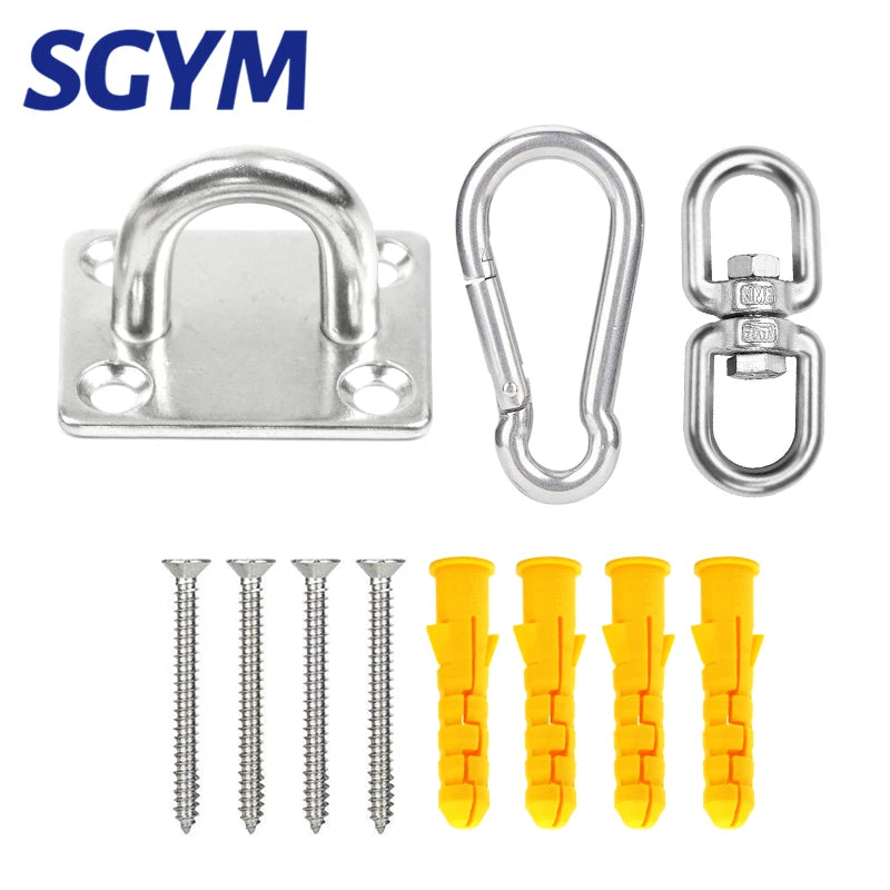 304 Stainless Steel Suspension Hammock Mount Ceiling  Hanging Hook Anchor Hanger For Gym Training Aerial Yoga Swing Hanging Kit