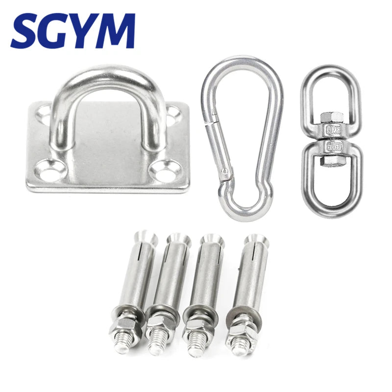 304 Stainless Steel Suspension Hammock Mount Ceiling  Hanging Hook Anchor Hanger For Gym Training Aerial Yoga Swing Hanging Kit