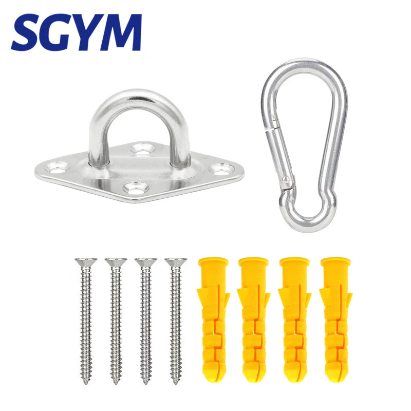 304 Stainless Steel Suspension Hammock Mount Ceiling  Hanging Hook Anchor Hanger For Gym Training Aerial Yoga Swing Hanging Kit