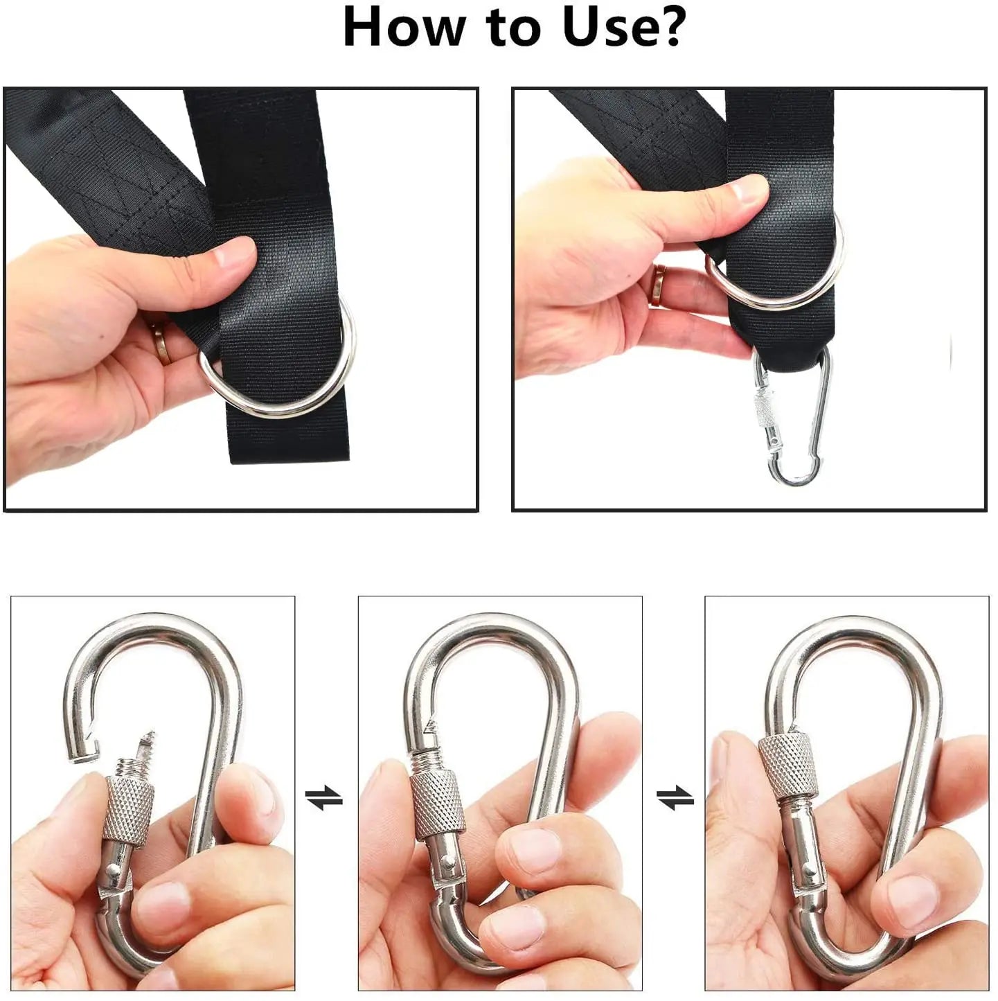 One Pair Tree Swing Hanging Kit Hammock Straps Camping 350 KG Load Capacity Rope Carabiner OutDoor Hiking Hammock Hanging Belt