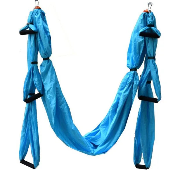 Parachute Fabric Yoga Hammock Swing, Anti-Gravity, High Strength, Decompression, Hanging Gym, Inversion Therapy, 6 Grip