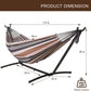 Indoor Outdoor Outside Patio 450 Lbs Capacity 2 Person Cotton Brazilian Hammock With Stand