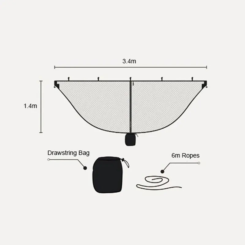 Outdoor Hammock Mosquito Net Travel Portable Double Person Foldable Separating Mosquito Bed Net, Hammock(not included)