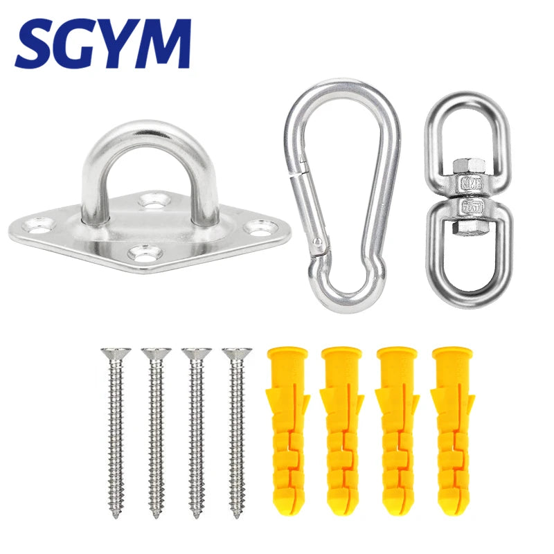 304 Stainless Steel Suspension Hammock Mount Ceiling  Hanging Hook Anchor Hanger For Gym Training Aerial Yoga Swing Hanging Kit