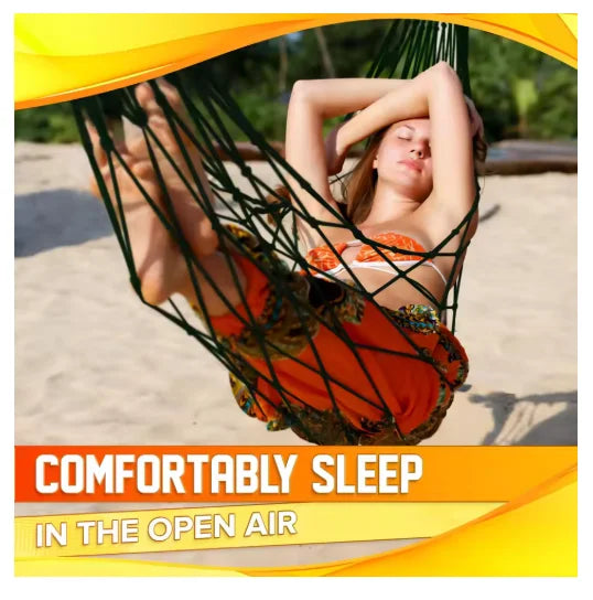 German Selection Nylon Rope Mesh Outdoor Hammock With Rope Portable Camping Garden Beach Patio Travel Swing Hammock
