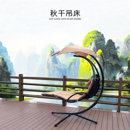 Modern Camping Hammock Metal Frame Stand Garden Bedroom Living Room Patio Park Outdoor Furniture Canvas Cotton Outdoor Usage