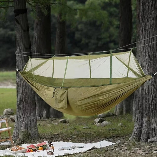 M12kcamping Hammock With Net 2 Person Hammock With Net Mesh Design Outdoor Must-Haves For Backpacking Hiking Beach Patio