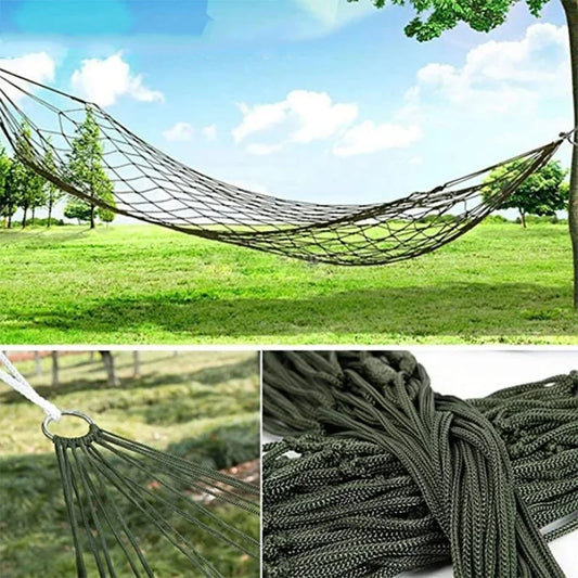 Portable Outdoor Sport Hammock, Camping Hammock Mesh Net for Garden Beach Yard Travel Swing Hanging Bed