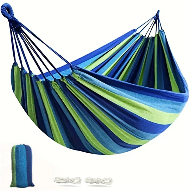 Outdoor Portable Swing Hammock – Thick Canvas Design for Camping, Lounging & Sleeping
