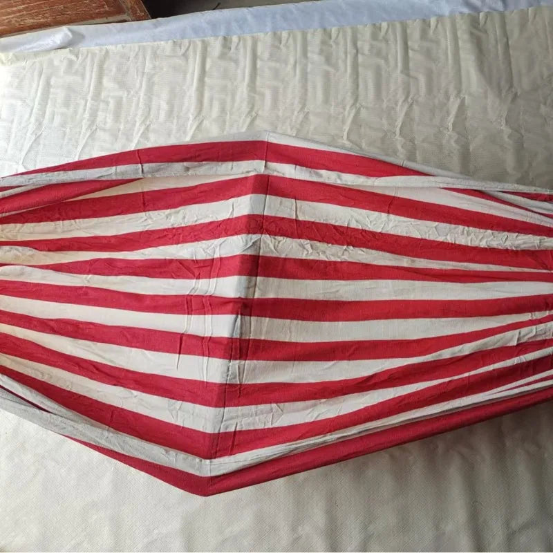 Hammock Outdoor Single Double Swing Indoor Thickened Anti-Rollover Canvas Camping Simple Elegant Red and White