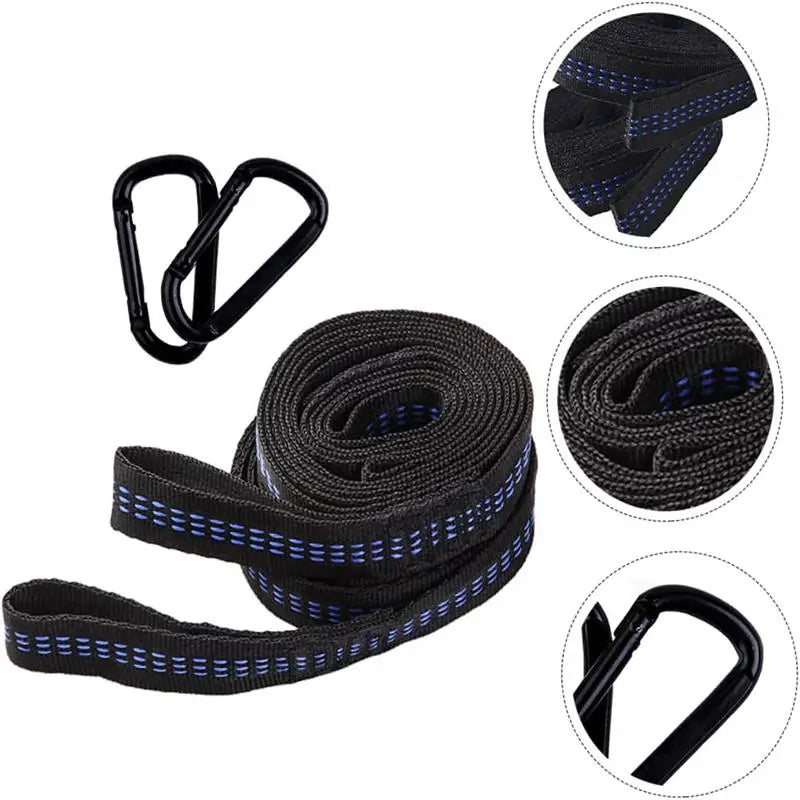 2pcs Hammock Straps, Special Reinforced Polyester Straps, 5 Ring High Load-Bearing Barbed Hammock Straps Outdoor Camping Picnic
