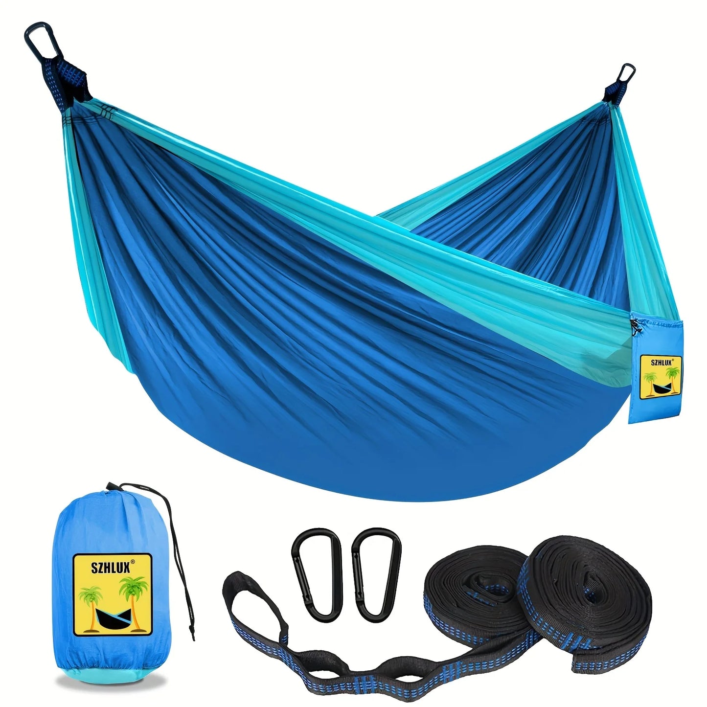 Outdoor Single Person Camping Hammock With Nylon Color Matching Hammock High Strength Parachute Fabric Portable Hanging Bed