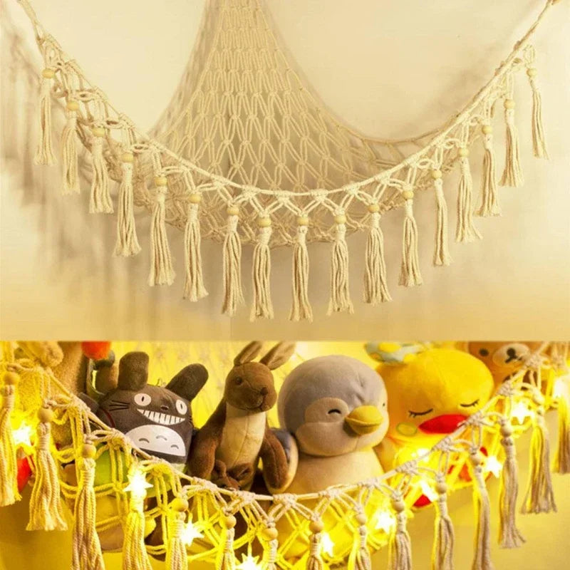 Boho Hammock Net Toys Storage Children Room Storage Decoration Toys Stuffed Animals Toys Hammock Net Organize Storage Hammock