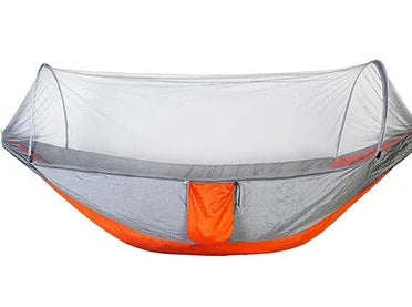 290*140 Hammock with Anti-mosquito Outdoor Double Nylon Parachute Cloth Camping Mosquito Net Quick Open Hammock Control Hammock