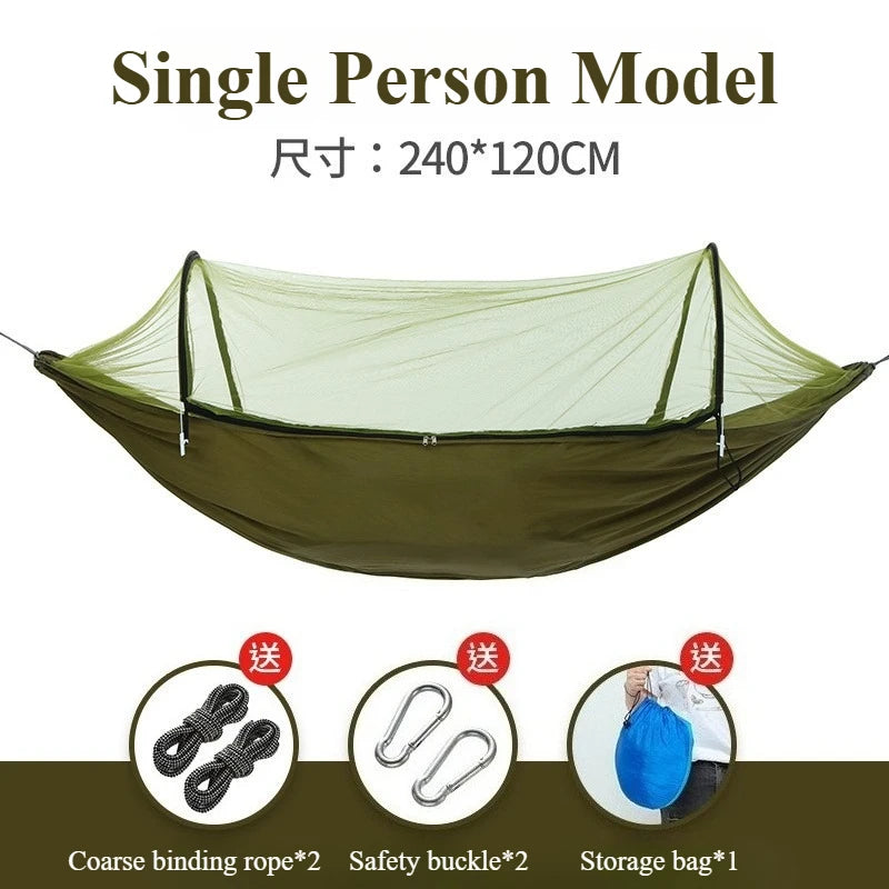 Outdoor Camping Hammock with Mosquito Net Swing Sleeping Hammock Camping Stuff Hanging Sleeping Hammock with Storage Bag