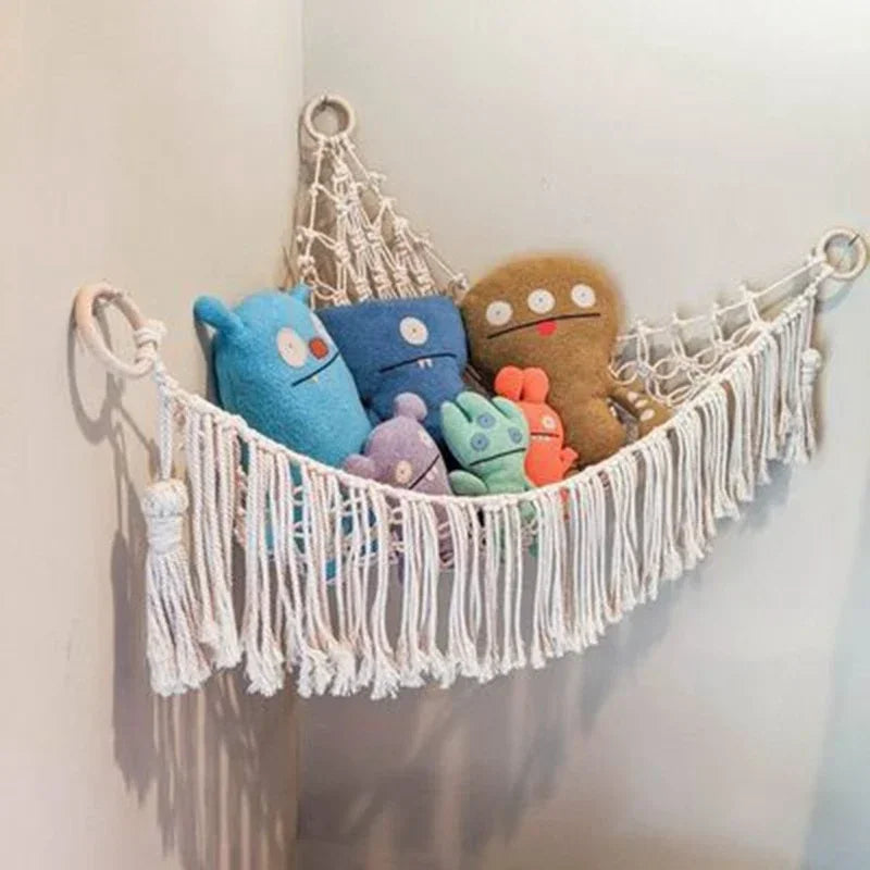 Boho Hammock Net Toys Storage Children Room Storage Decoration Toys Stuffed Animals Toys Hammock Net Organize Storage Hammock