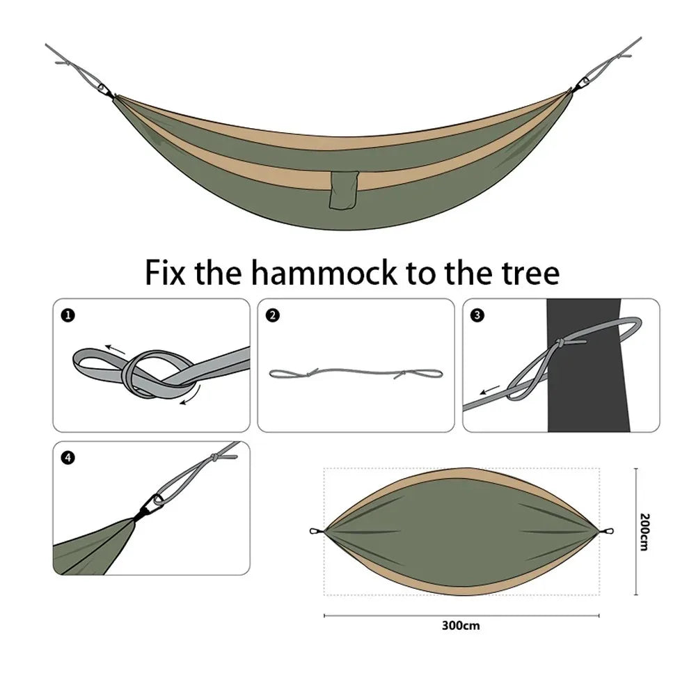 Outdoor Camping Hammock Lightweight Parachute Nylon For Travel Hiking Swing Hang Sleeping Bed As Outdoor Furniture In Garden