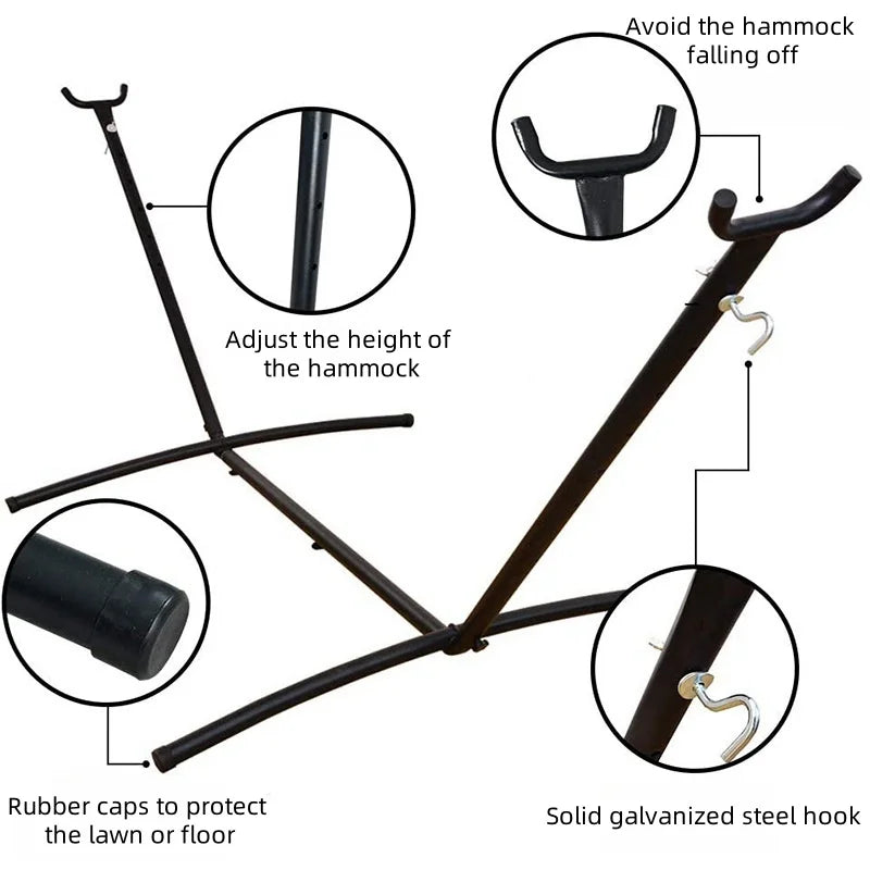 Outdoor Camping Hammock Frame Detachable Easy To Carry Reinforcement Stabilization Iron Floor Bracket Indoor Outdoor Furniture