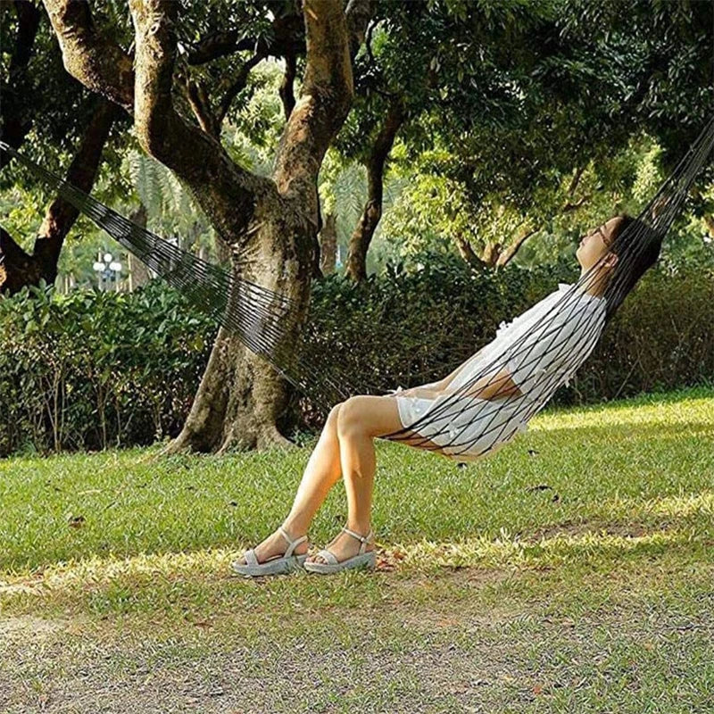 Outdoor Products Thickened Mesh Camping Hammock Nylon Rope Single Hammock Nylon Rope Hammock Mesh Hammock