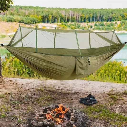 Y67A-Camping Hammock With Net 2 Person Hammock With Net Mesh Design Outdoor Must-Haves For Backpacking Hiking Beach Patio