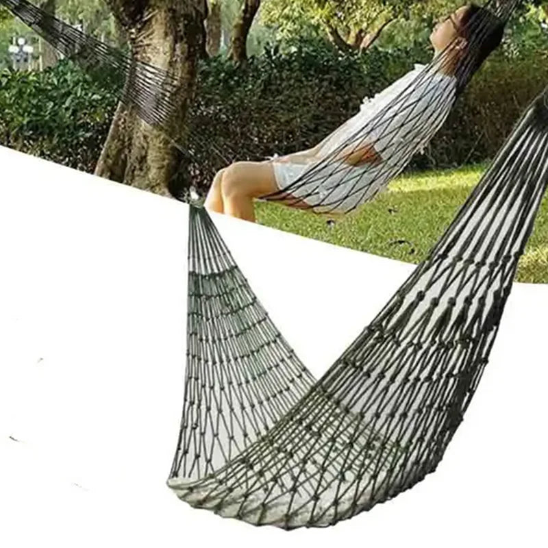 Single Wide Thick Canvas Hammock Outdoor Camping Backpackaging Leisure Swing Portable Hanging Bed Sleeping Swing Hammock