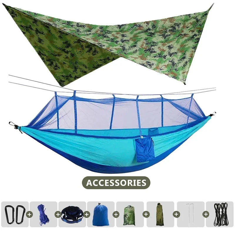 2025 Portable hammocks, tents, mosquito repellent tents for outdoor camping, and hammocks for portable, multi-person travel