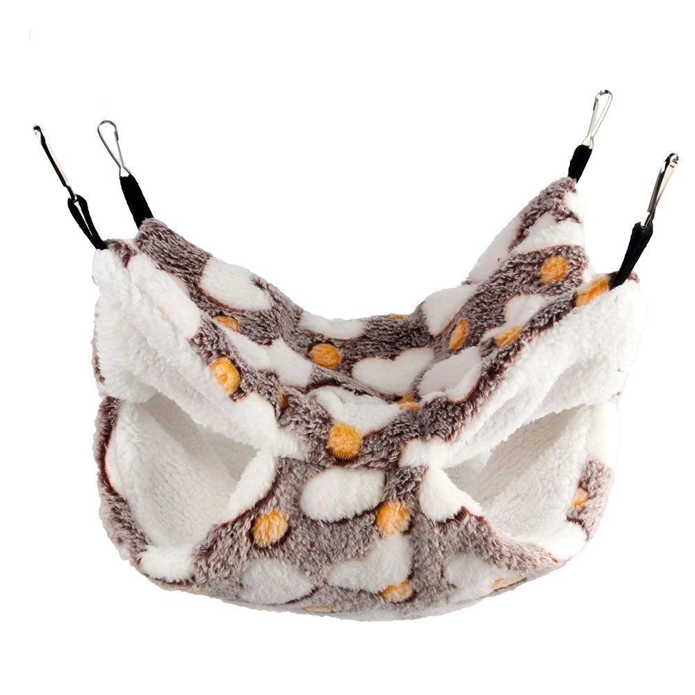 1PC Warm Double-Layer Hammock Small Pet Hammock Suspended Squirrel Sleeping Bag Pet Supplies Hamster Hammock