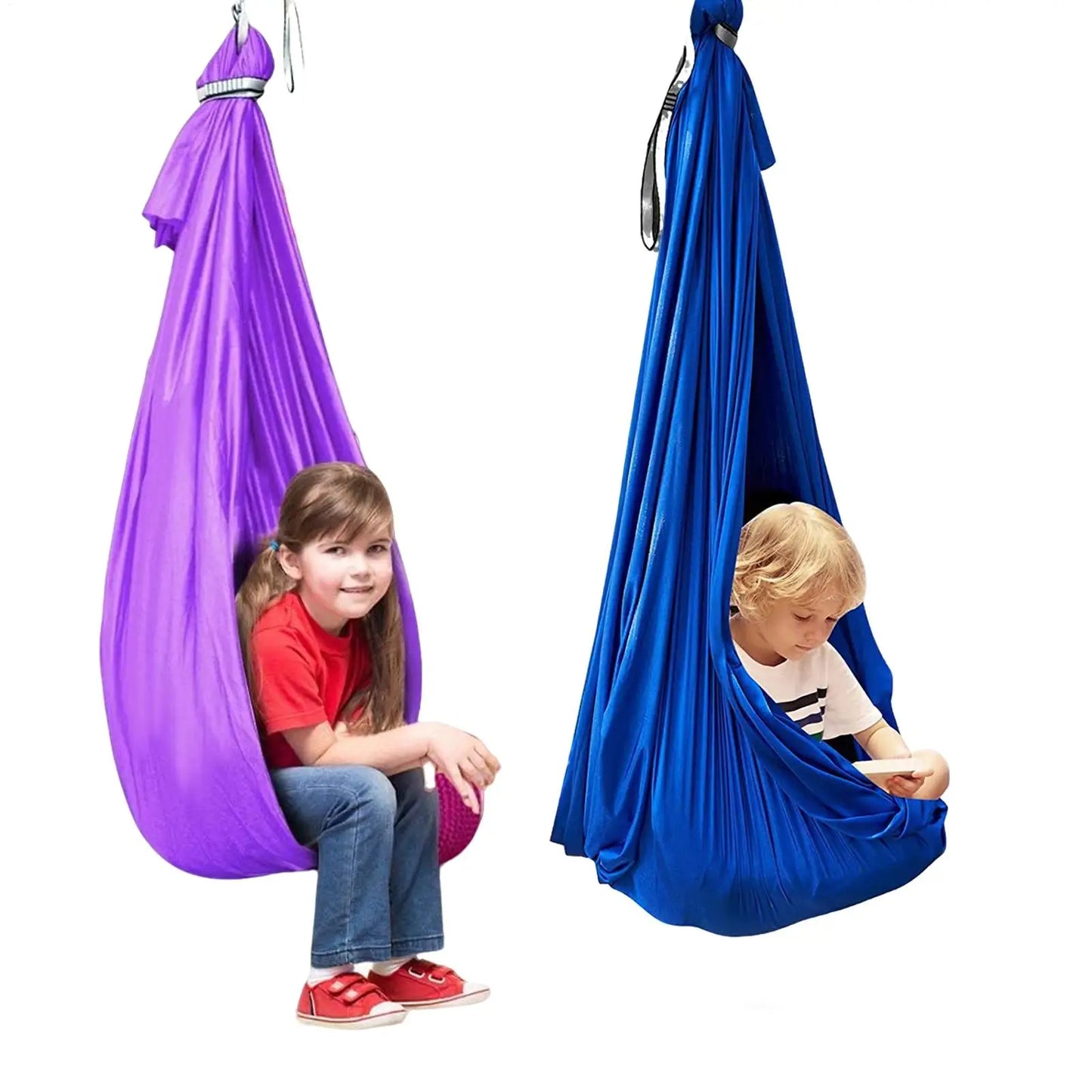 Outdoor Sensory Swing Children's Calm Hammock Heavy-Duty Soft Rocking Swing for Patio Garden Backyard Treehouse Camping Bedroom