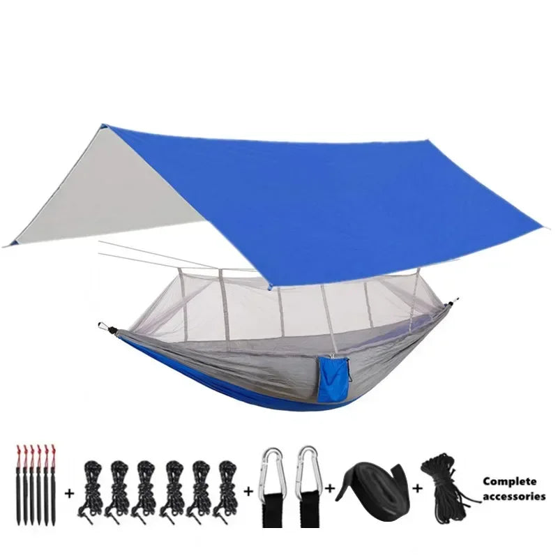Camping Hammocks and Accessories Including Hammock with Mesh Rain Fly Tarp Tree Straps for Outdoor Use Hiking Backpacking Travel