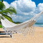 Macrame Fringe Hammock Boho Balcony Hammock Handmade Tassels Hammock 2 Person Double Hammock for Home Outdoor Backyard Beach