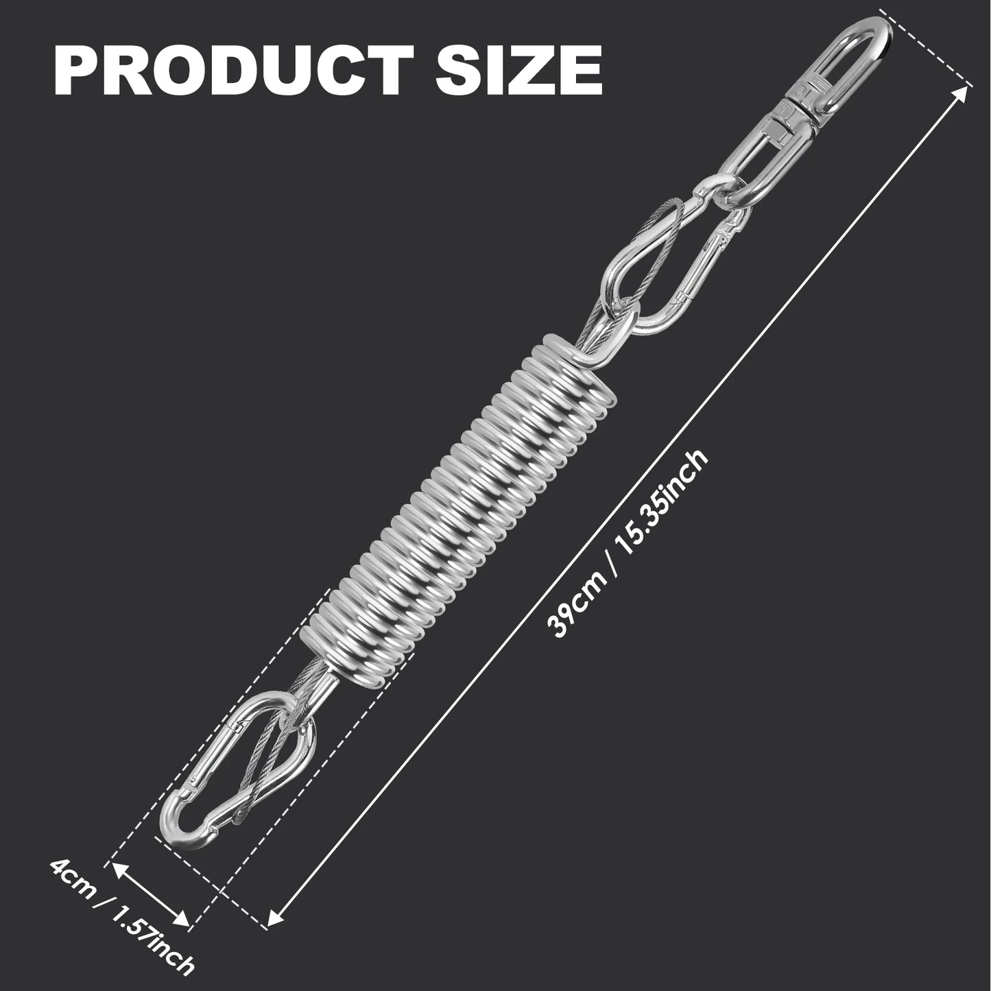 Hammock Hanging Spring Technical Carbon Steel Swing Spring Hanger with Steel Wire Double Protection load capacity 120kg/265lbs